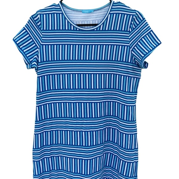 J.McLaughlin Cotton T-Shirt Dress - Size Small - Blue Stripes - Picture 8 of 11